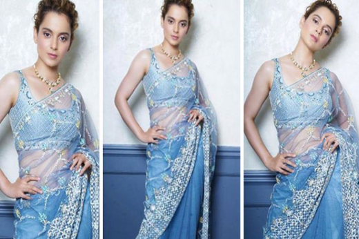 kangana ranaut channels a summer look steps out in a sheer blue