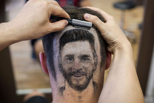 Messi Hair Barber Shaves Player S Image Into Fans Hair For World Cup