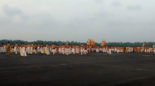 In strict adherence to rituals dating back decades, the main runway at the Thiruvananthapuram airport in Kerala