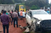 Bantwal: Tipper rams into car; locals stage protest