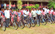 Bicycles provided by the State government distributed in Udupi Schools.