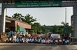 Several stage protest against GAIL near MSEZ gate; demand permanent employment