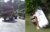 Gas Tanker overturned yet again near Nelyadi, gas leaked in to Kumaradhaara river