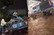 Bengaluru airport area flooded after heavy rains, stranded passengers use tractors