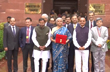 Budget 2024: Nirmala Sitharaman arrives in blue kantha stitch saree, to present interim budget soon