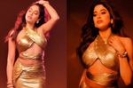 Janhvi Kapoor glistens like pure gold in a golden cutout dress