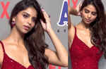 Suhana Khan ups the ante as she arrives at The Archies premiere in a red gown, Watch