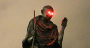 Glowing red eyes seen on Gandhi statue in San Francisco