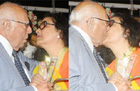 Oops! Ram Jethmalani snapped kissing Leena Chandavarkar