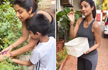 Shilpa Shetty and son Viaan pluck brinjals and chillies from their garden to make Baingan Bharta