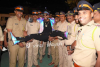Awkward Pose With Mumbai Police