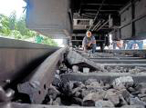 Four gangmen were today killed when they were run over by a local train between suburban Kurla and Vidyavihar stations.