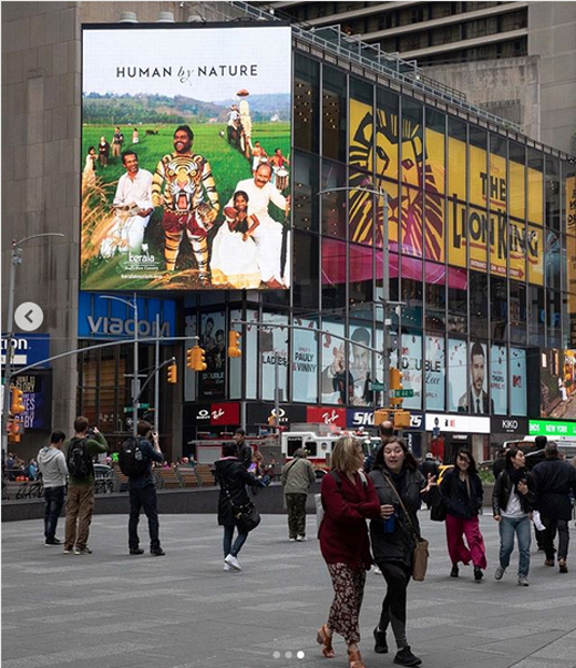 Kerala Tourism advertisement found Its way to New York city's Times Square