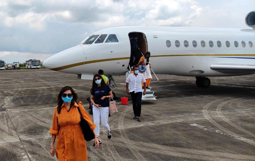 tourists at airport