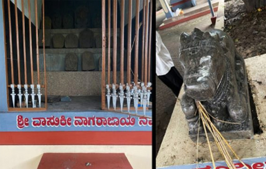 Miscreants vandalise Daivasthana