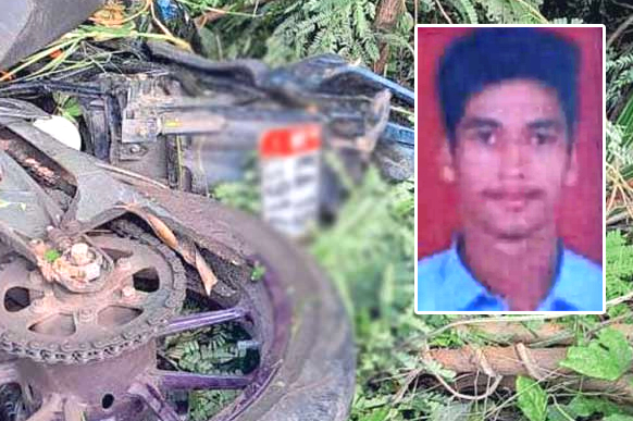 Bike hits pedestrian at Mukka