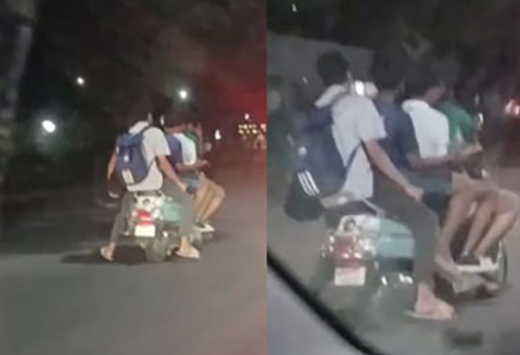 Five Riding a Scooter in Manipal
