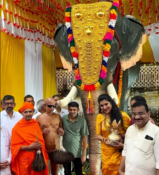 Moodbidri Jain temple unveils first mechanical elephant