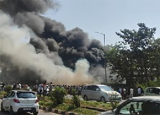 Fire at Scrap Shop Disrupts Traffic on NH-66 in Ullal