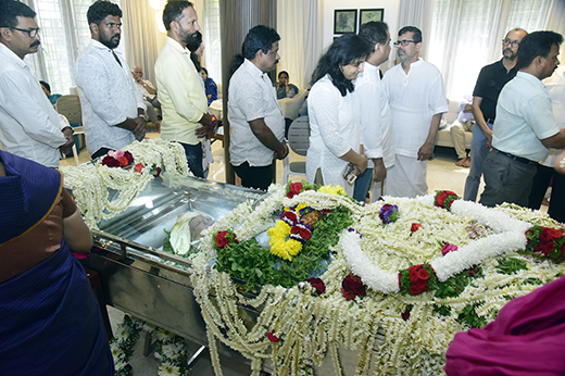 floral tribute to Vinaya Hegde