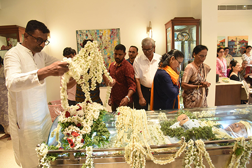 floral tribute to Vinaya Hegde