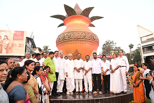 Kalasha at Pumpwell Mahaveer Circle inaugurated