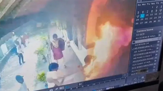 student sets herself on fire over inaction