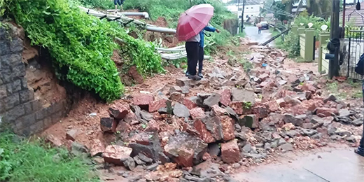 Fr Muller hospital retaining wall falls on road