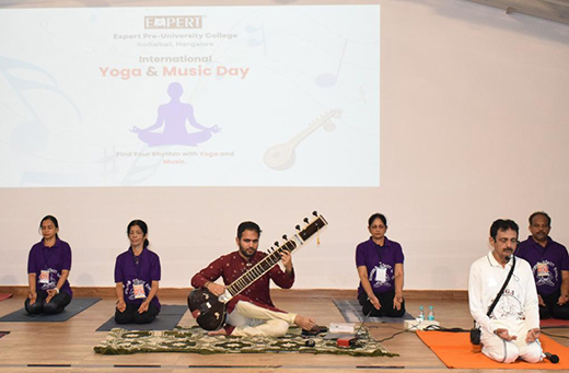 Yoga day at Expert PU College