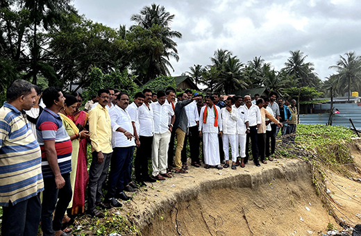 Capt Brijesh Chowta visits rain affected areas