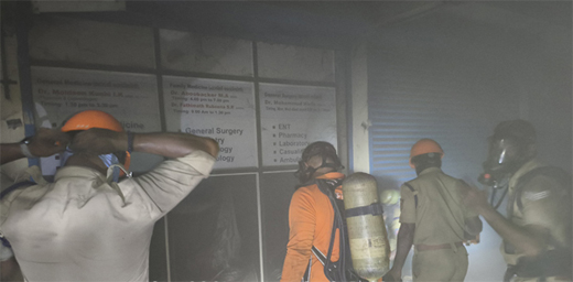 Kasargod fire breaks out at clinic shop