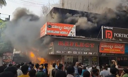 Fire Guts Shops Near Udupi City Bus Stand