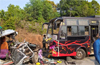 Karkala: Three killed, six injured in bus–tufan collision near Miyaru