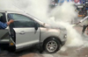 Mangaluru: Parked car catches fire near Balmatta