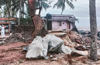 District Administration initiates temporary measures to check sea erosion at Battappady