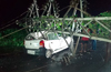 Belthangady: 2 vehicles damaged as electricity tower collapses