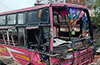 Private bus crashes into KSRTC compound wall in vittal; 10 injured