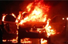 Car catches fire at Shaktinagar