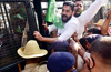 JD(S) workers stage protest demanding action against Jagadish Adhikari