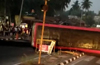 Kundapur: KSRTC bus overturns after lorry rams from behind