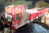 Kundapur: Out-of-control lorry jumps divider, falls into ditch at Kumbashi; driver critical