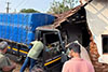 Goods tempo loses control, crashes into roadside house in Padubidri