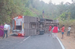 Two injured after bus turned turtle on Mysuru-Mangaluru highway