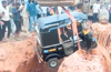 Auto falls into trench laid for NH works at Kalladka; minor injuries to driver