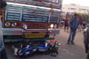 Bike- truck collision: Miraculous escape for mother-daughter