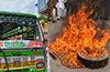 Mangaluru: Congress protest turns violent; private bus stoned