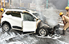 Car Catches Fire Near Bejai KSRTC Bus Stand, No Injuries