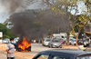 Manipal : Car goes up in flames ;  none hurt