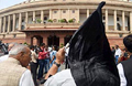 Congress protests against suspension of its MPs for second day