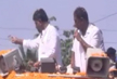 DK Shivakumar throws currency notes on people during rally in Mandya